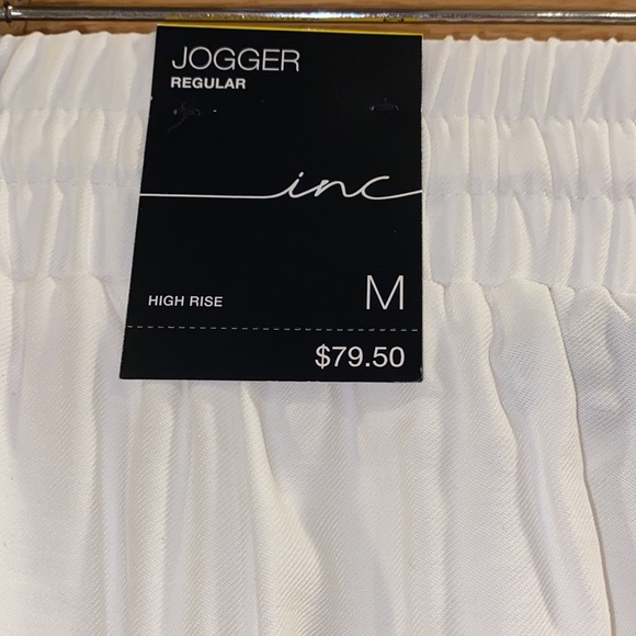 INC Womens Cargo High Rise Jogger Pants Ivory - Picture 6 of 8